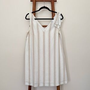 Alex Marie White and Tan Striped Mini Dress